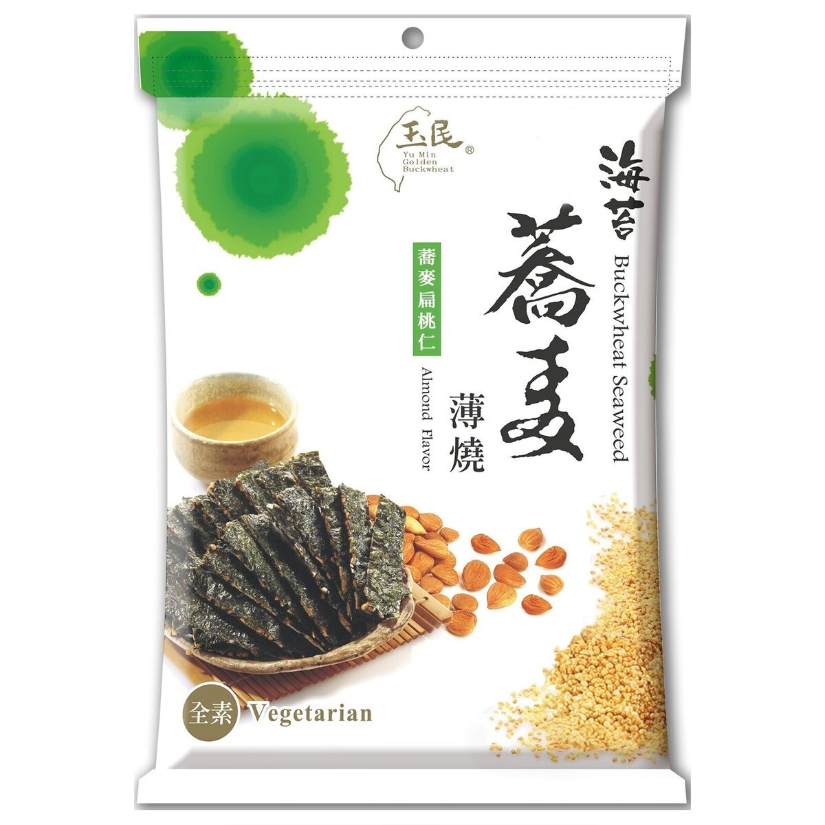 玉民黄金荞麦荞麦海苔薄烧芝麻口味脆片芝麻寿司紫菜即食特产零食