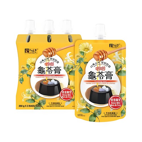 好栈好之味唧唧龟苓膏蜂蜜椰果250gx3即开即食港式养生下火即食装