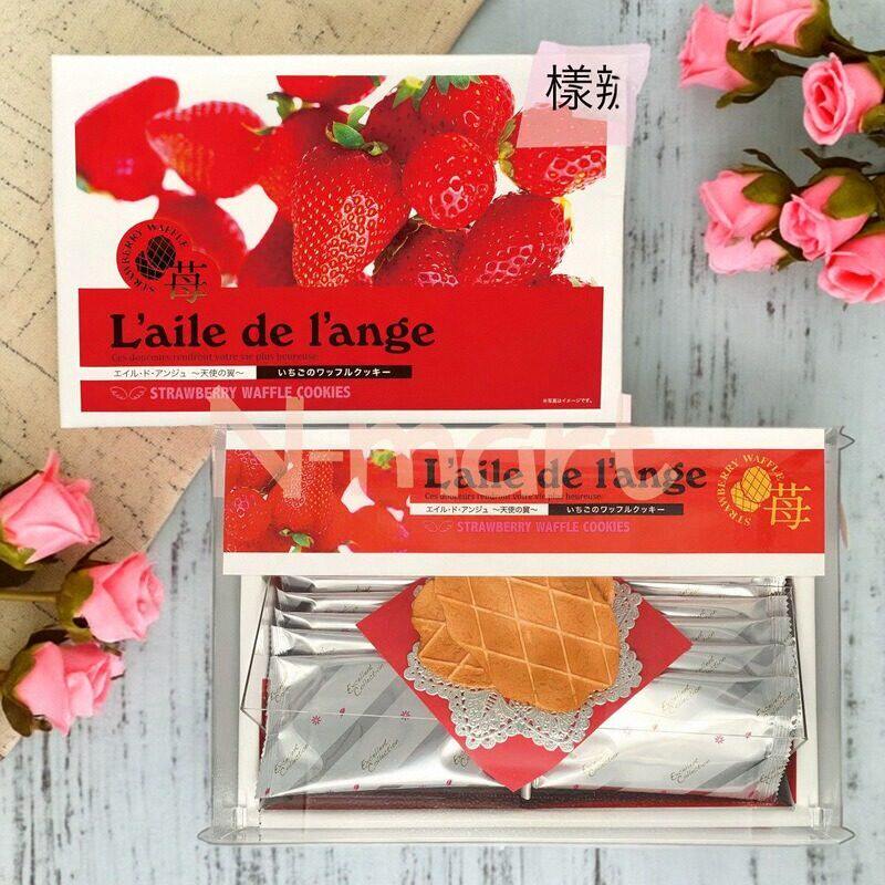 香港进口网红日本士多啤梨脆曲奇草莓窝夫华夫饼干零食品礼盒12枚