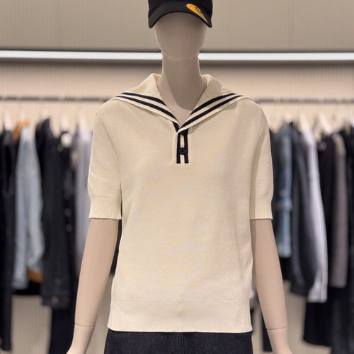 STUDIO TOMBOY水手领套头衫女春夏薄款宽松ins风上衣后背条纹设计