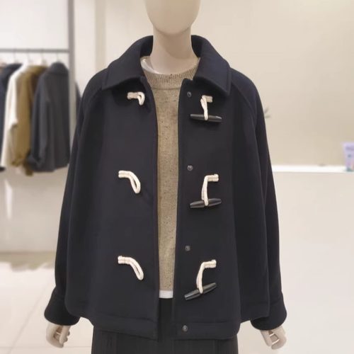 STUDIO TOMBOY 秋冬短款大衣 女复古牛角扣 显高显瘦韩系风外套