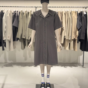 StudioTomboy水手领棉质连衣裙 夏季薄款衬衫式设计 休闲叠穿显瘦