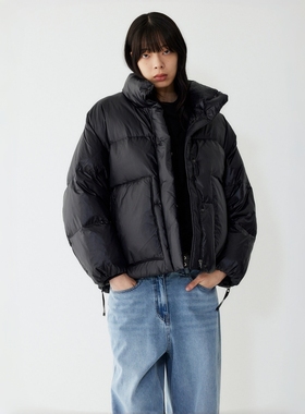 STUDIO TOMBOY 2025 秋冬高领亮面短款羽绒服 宽松鸭绒保暖外套