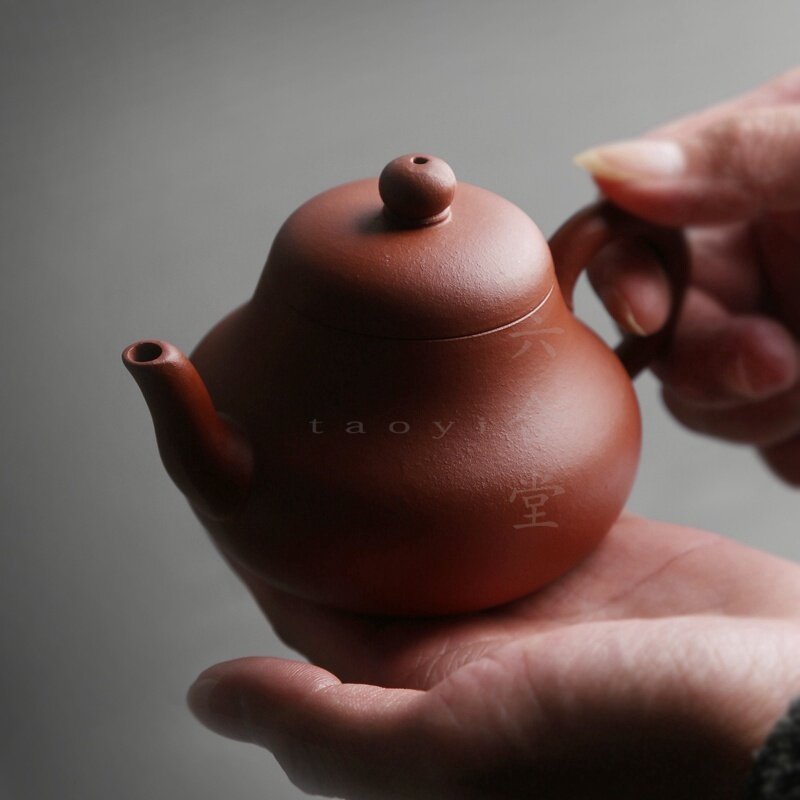 定制同款 葵口盘壶 宜兴紫砂壶 手工思亭壶 梨型泡茶壶 210cc