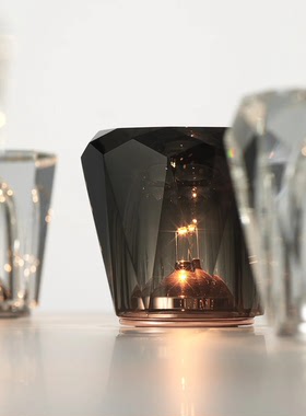 日本代购ambien Xtal水晶玻璃钻石切割LED小夜灯/黑金限量氛围灯