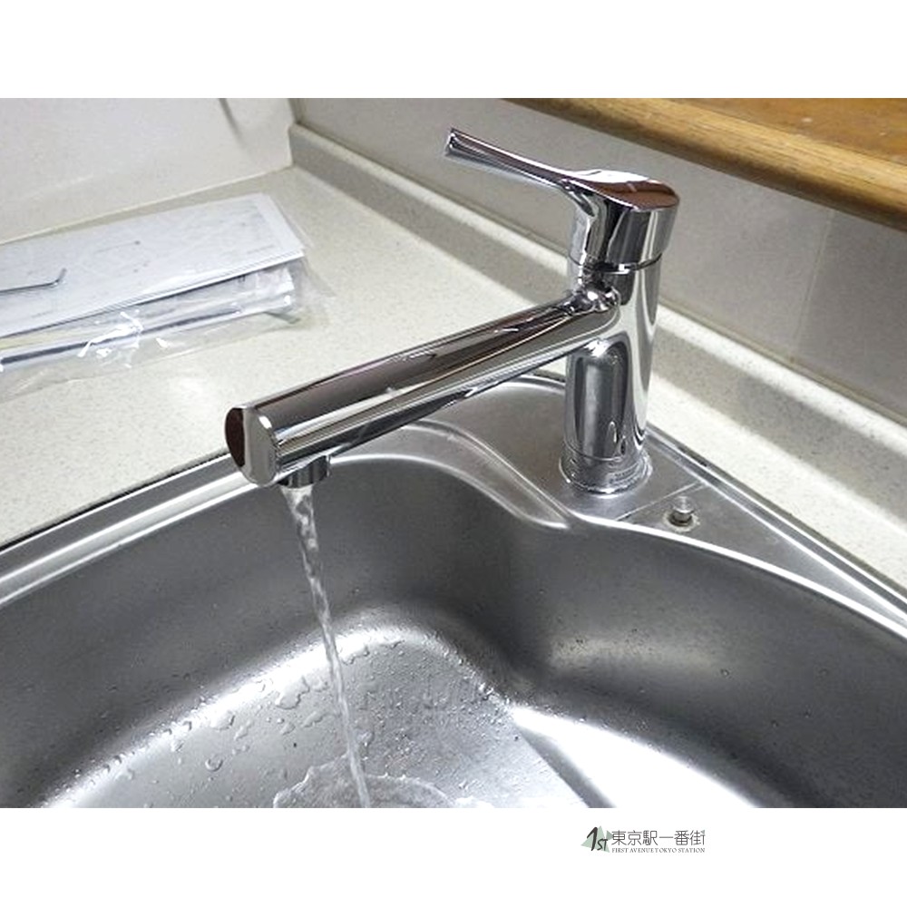 日本直送TOTO东陶厨房立式单混水龙头带支架软水泡沫单模水槽龙头