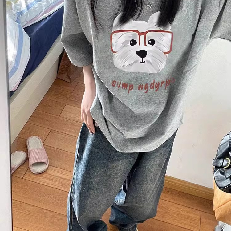 2025新款爆款夏季纯棉短袖T恤女设计感小众宽松潮牌美式半袖上衣