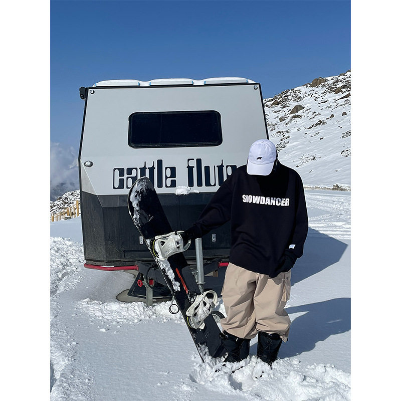 冰度 Overize防水滑雪卫衣防风宽松男女透气双板白色滑雪卫衣潮