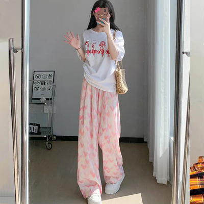 套装时尚短袖阔腿裤两件套慵懒风