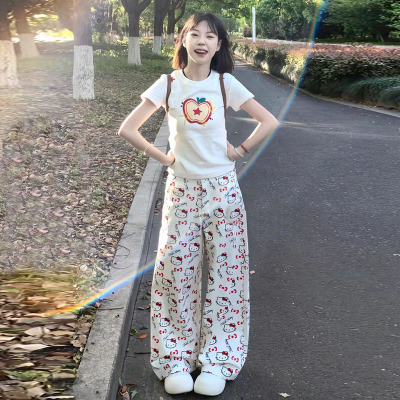 套装慵懒宽松上衣小个子阔腿裤