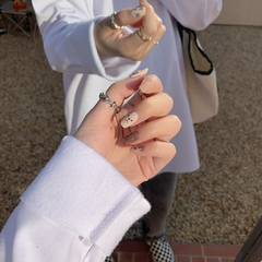 Real shot real price white Long Sleeve T-shirt with holes and fleece at the bottom ~ loose and medium length bottoming shirt