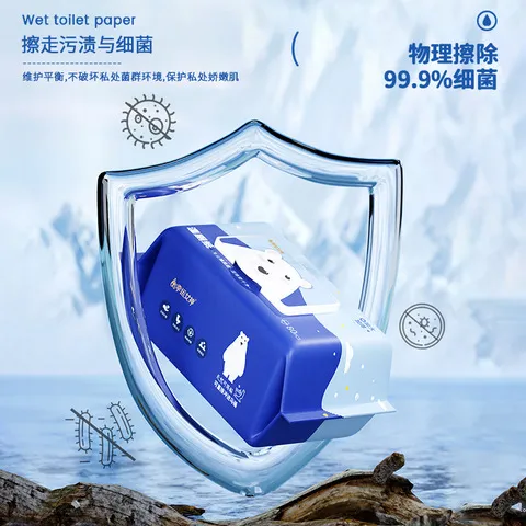 湿厕纸80抽大包可降解木浆布可冲散 湿纸巾家庭实惠装一次性清洁