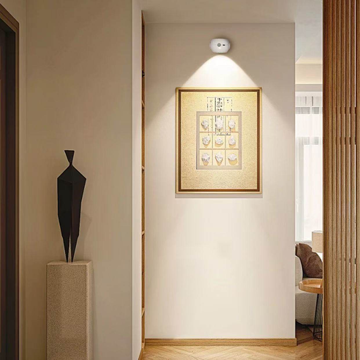 无线充电小射灯免布线磁吸壁灯led床头感应灯无线玄关客厅氛围灯,家装灯饰光源,感应灯,淘宝优惠券,粉丝福利购,淘宝优惠卷