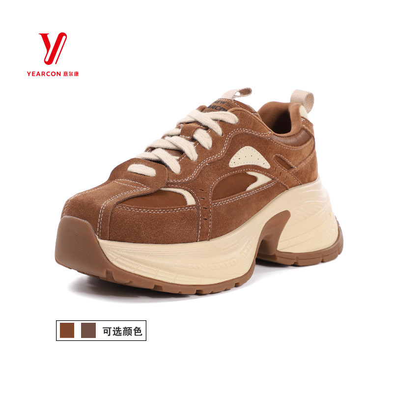 意尔康女鞋2025年秋季新款复古厚底防滑老爹鞋休闲鞋5684ZD49077Y