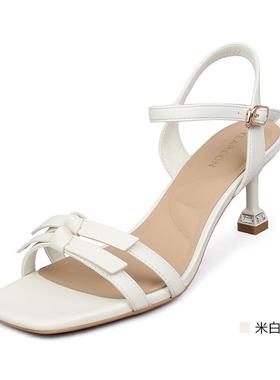 意尔康凉鞋女2023年新款法式晚风细高跟配裙子爆款时尚百搭33623