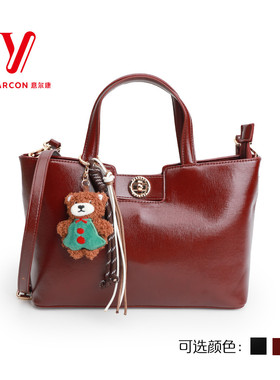 意尔康女包2025新款高级感复古红色手提大容量单肩斜挎包55Y28390
