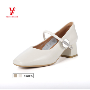 意尔康女鞋2024新款夏季配裙子方头法式气质软底单鞋5151GA39237Y