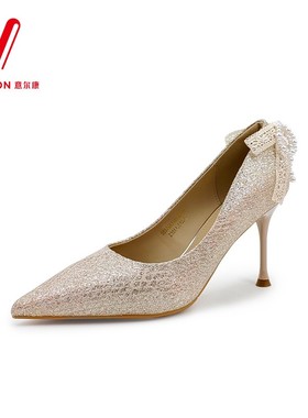 意尔康女鞋2025秋季新款设计感细高跟舒适不累脚单鞋5552GA11815U