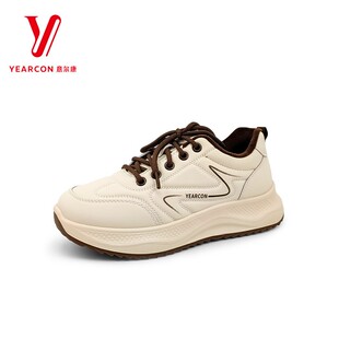 意尔康女鞋2025冬季新款小白鞋百搭加绒保暖运动鞋女5781AD14391M