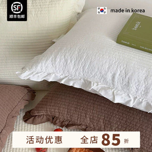 触感 现货 糯叽叽 bi入 ASAROOM韩国天丝荷叶边枕套 百搭