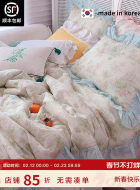 现货▲小众高级 值得拥有~ASAROOM韩国纱布棉四季被 复古风春秋被