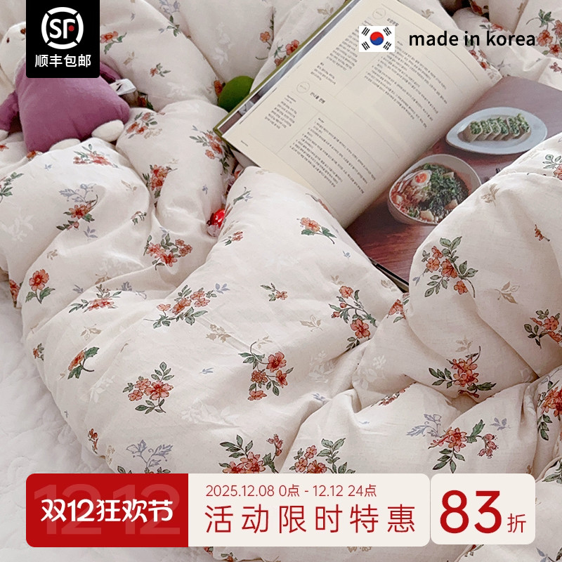 现货▲ 特惠bi眼入 DU家复古碎花ASAROOM 韩国柔软莫代尔春秋被