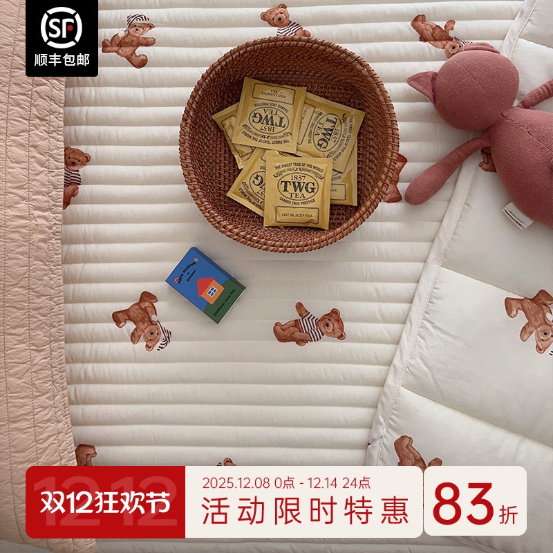 现货 ▲莫代尔100两面用床单 韩国ASAROOM柔软夹棉床盖防滑可机洗