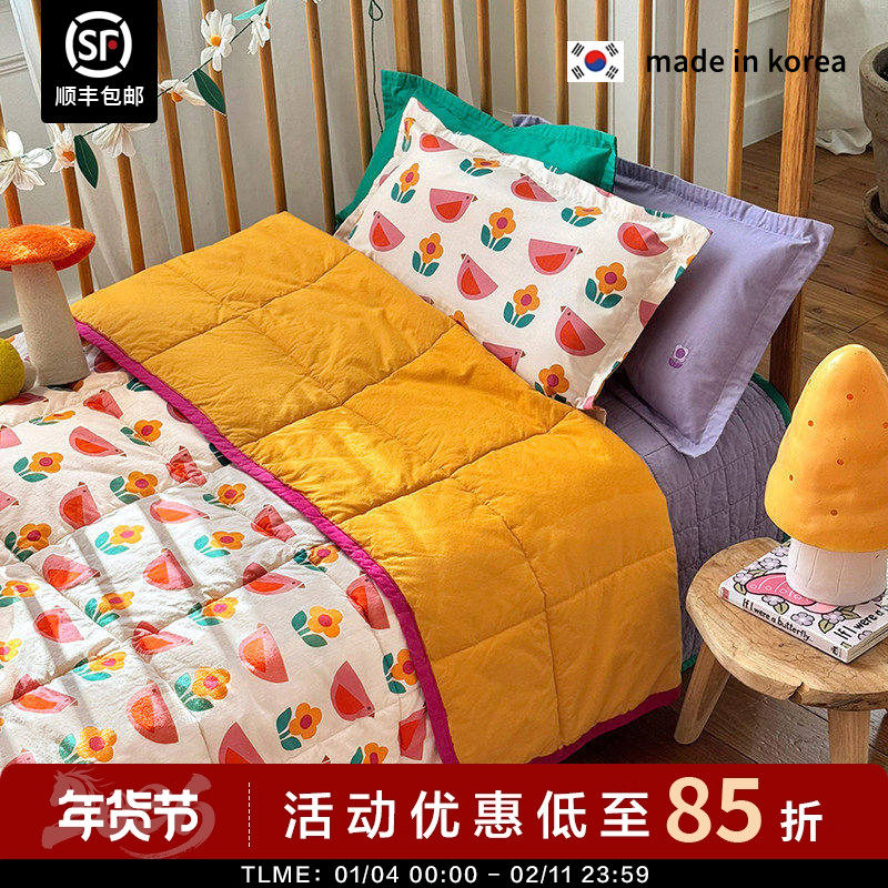 现货▲5折限量小花 韩国品牌Tinycosmos 儿童纯棉空调被可机洗