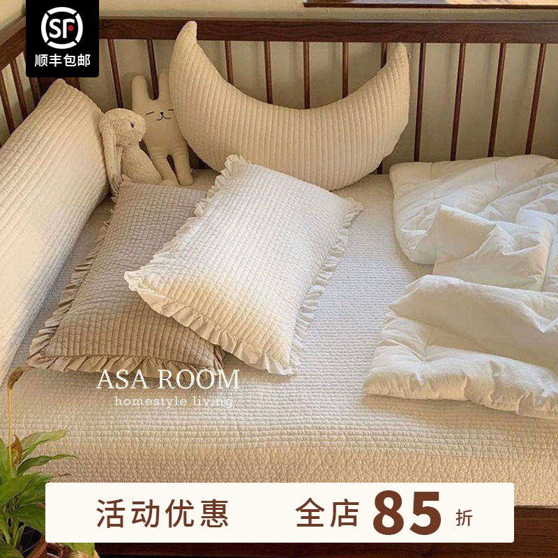 现货▲自家宝宝用～asaroom韩国绗缝纯棉枕套靠枕 30*70儿童枕套