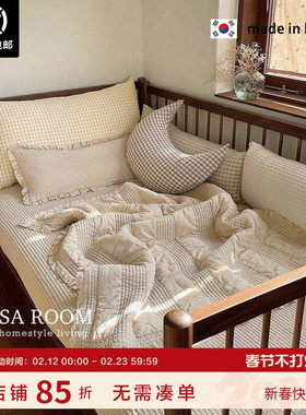 现货▲自家宝宝用～韩国纯棉婴幼儿床单绗缝空调被吸汗透气