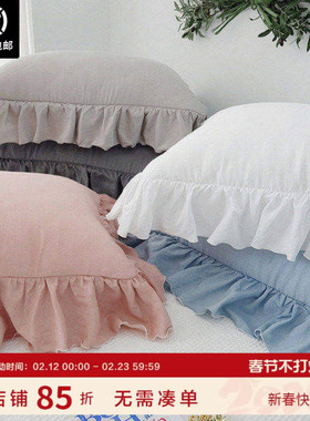 现货▲自用超百搭~ASAROOM韩国纯棉蕾丝边枕套集合 有颜值还柔软