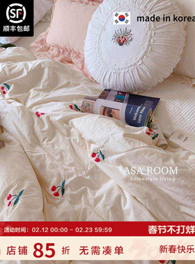 现货▲小美私藏 ~ 甜美小樱桃ASAROOM韩国纯棉樱桃被套清新又可爱