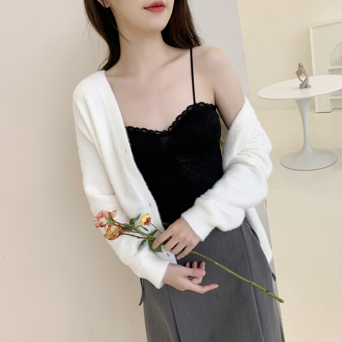 春夏ins带胸垫白色抹胸吊带无钢圈背心文胸蕾丝大胸显小打底内衣