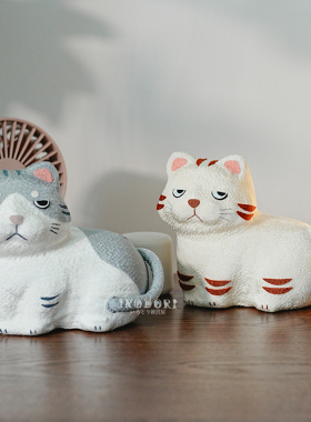 日本进口龙虎作绢布boss猫家居装饰创意车载办公室招财摆件礼物