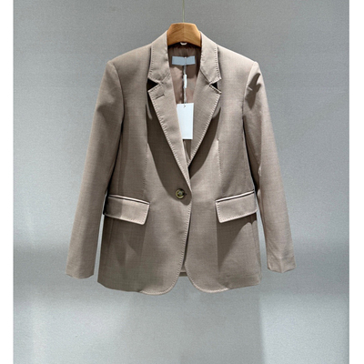 厂里外M单！2026春夏新品女装绵羊毛单排扣西装外套