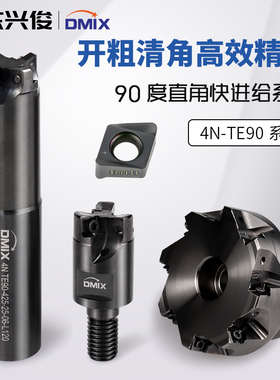 铣刀杆TE90快进给铣刀抗震锁牙头铣刀盘直角4刃双面4NKT06铣刀片