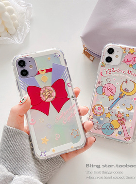 镭射美少女opporeno6手机壳硅胶pro+个性女款红米note10全包防摔1