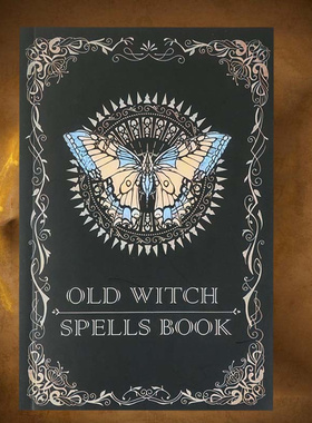 OLD WITCH SPELLS BOOK神秘蝴蝶老巫婆魔法书初学者家居桌面摆件