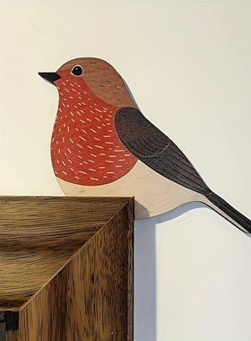 木质小鸟可爱装饰摆件门框门顶