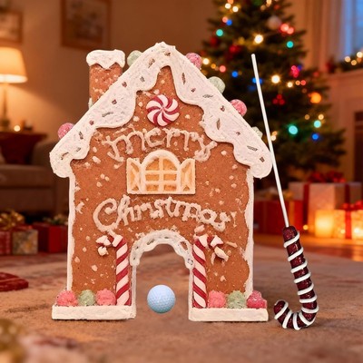 Gingerbread Golf Game Set 圣诞节姜饼高尔夫游戏套装聚会玩具