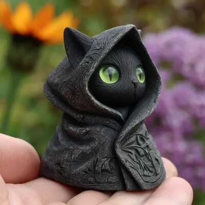 哥特式黑猫装饰摆件万圣节