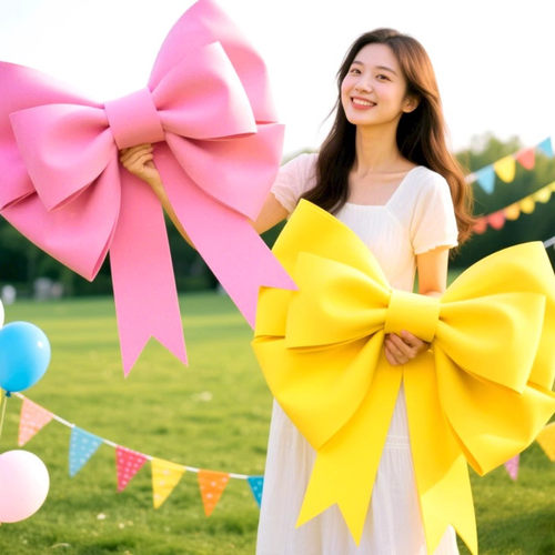 超大蝴蝶结装饰墙上新年布置元旦