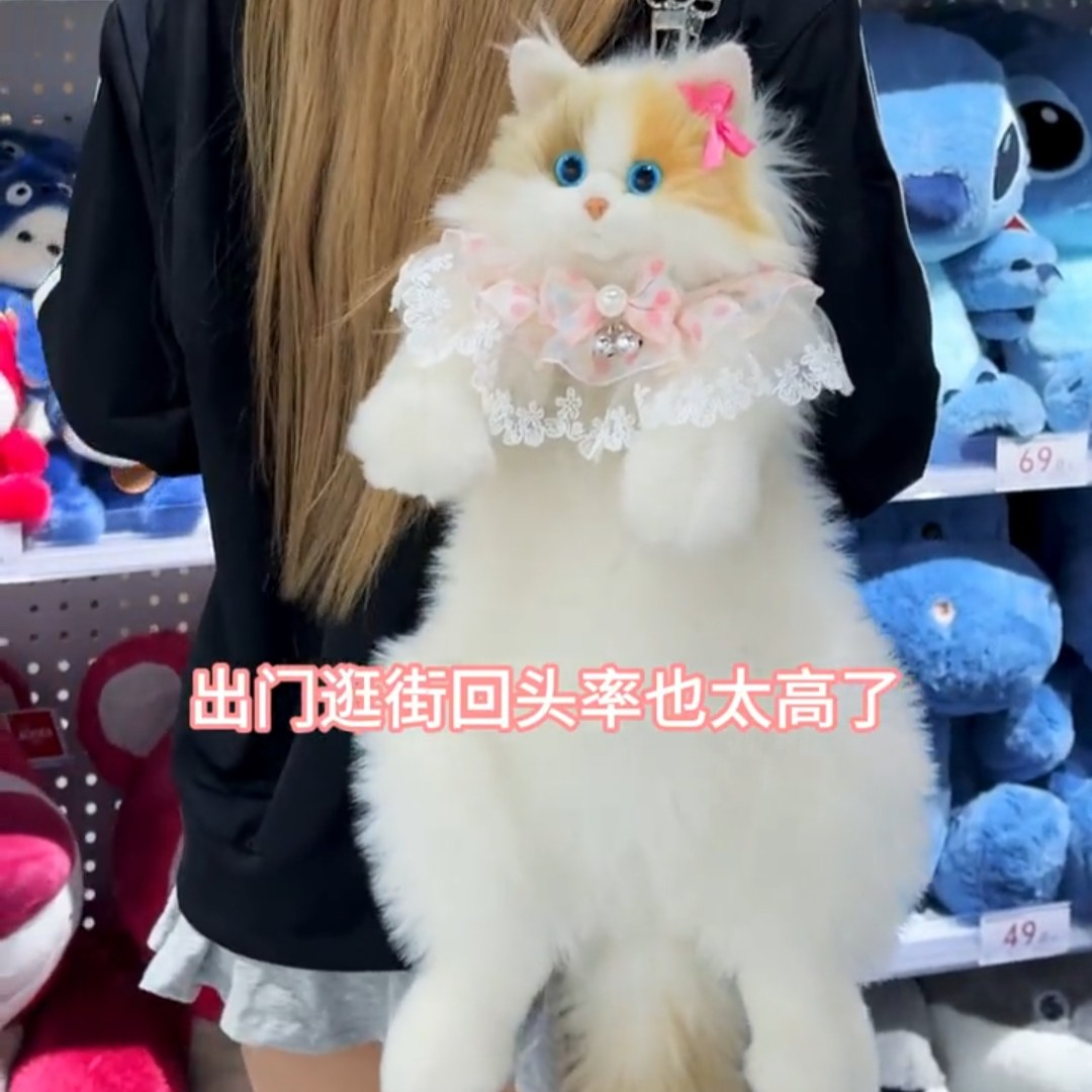 仿真三花猫玩偶可爱布偶猫背包毛绒公仔小猫咪娃娃女生玩具礼物