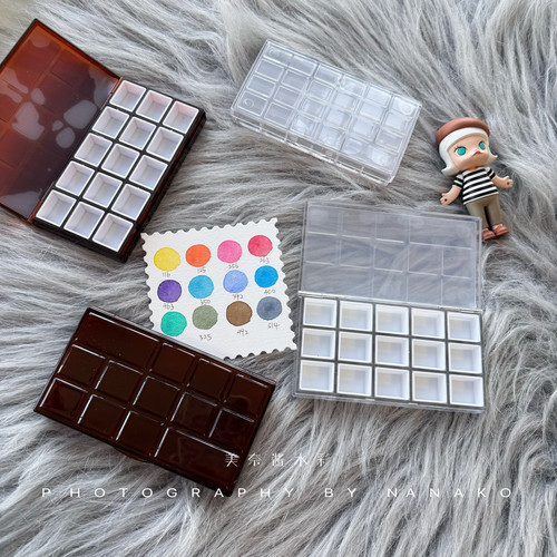 水彩丙烯颜料分装盒保湿盒密封迷你15色24色36色2ml便携美术写生