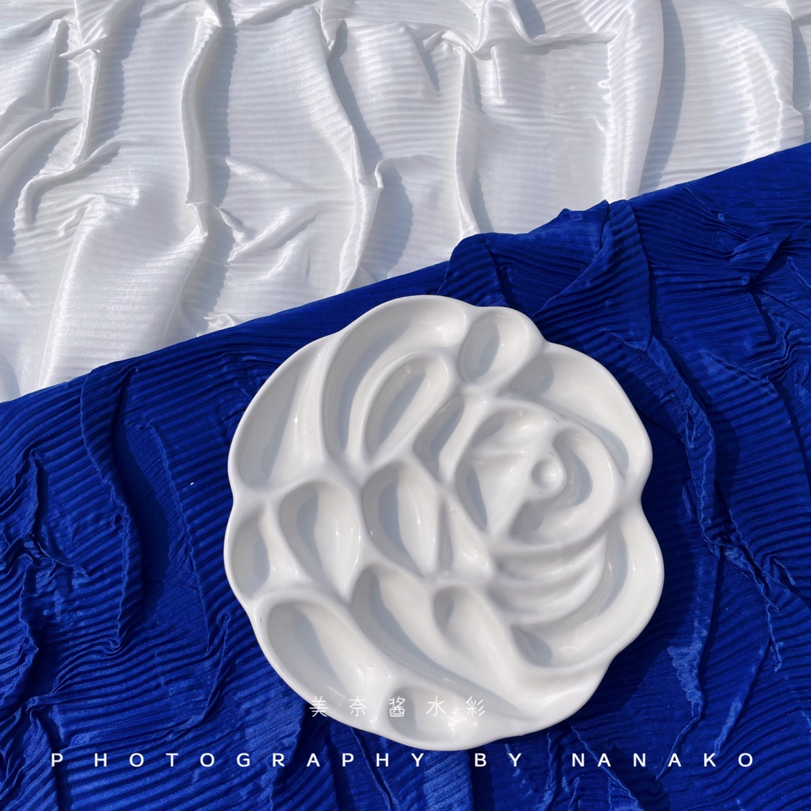 玫瑰花陶瓷調色盤水彩顏料ins風