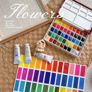 温艺不透明设计师水粉介疾老师同款 温莎牛顿 配色自选色12色套装