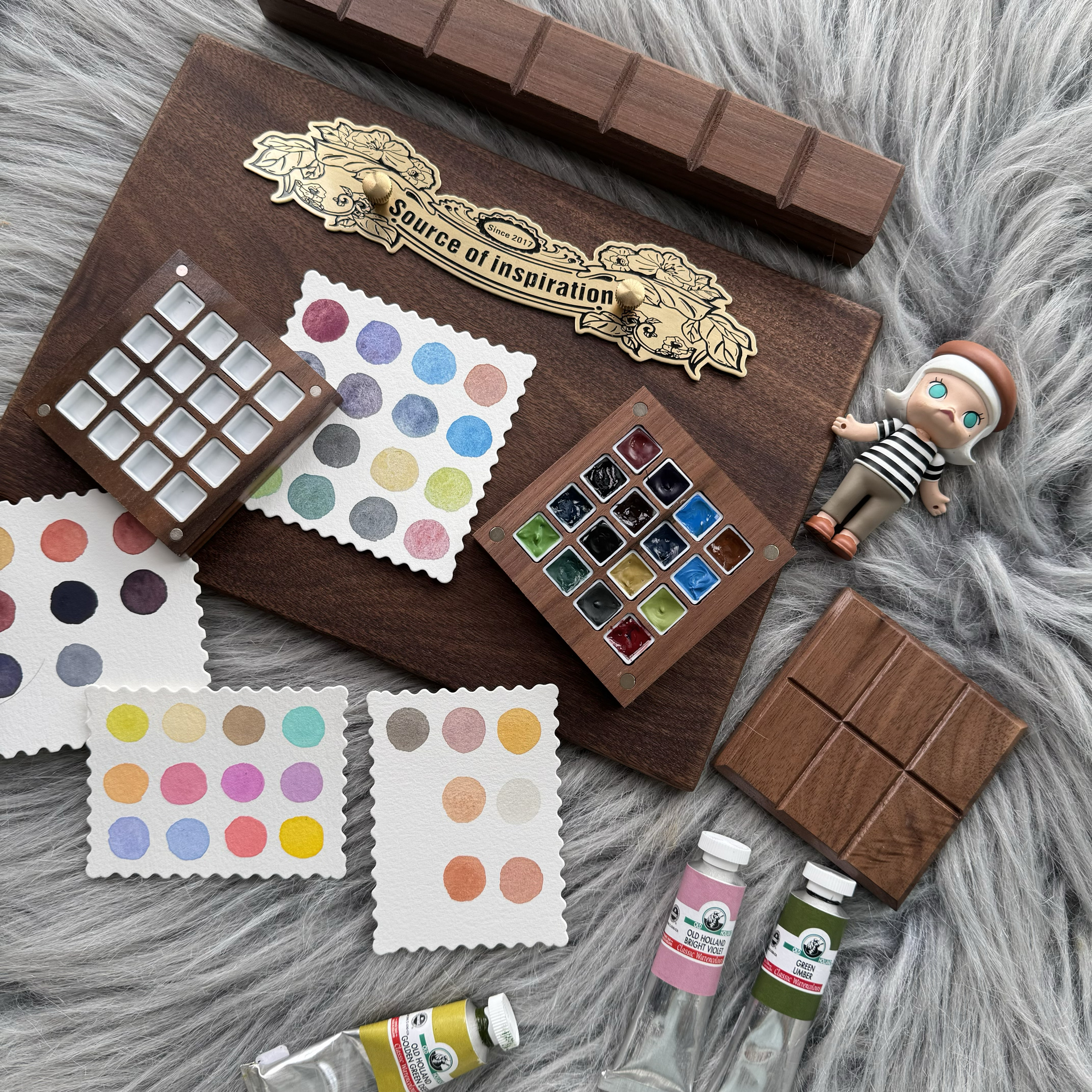 盒子木盒史明克水彩颜料美甲