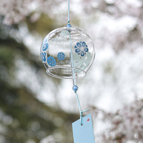 礼品日式玻璃挂饰木槿花风铃场景
