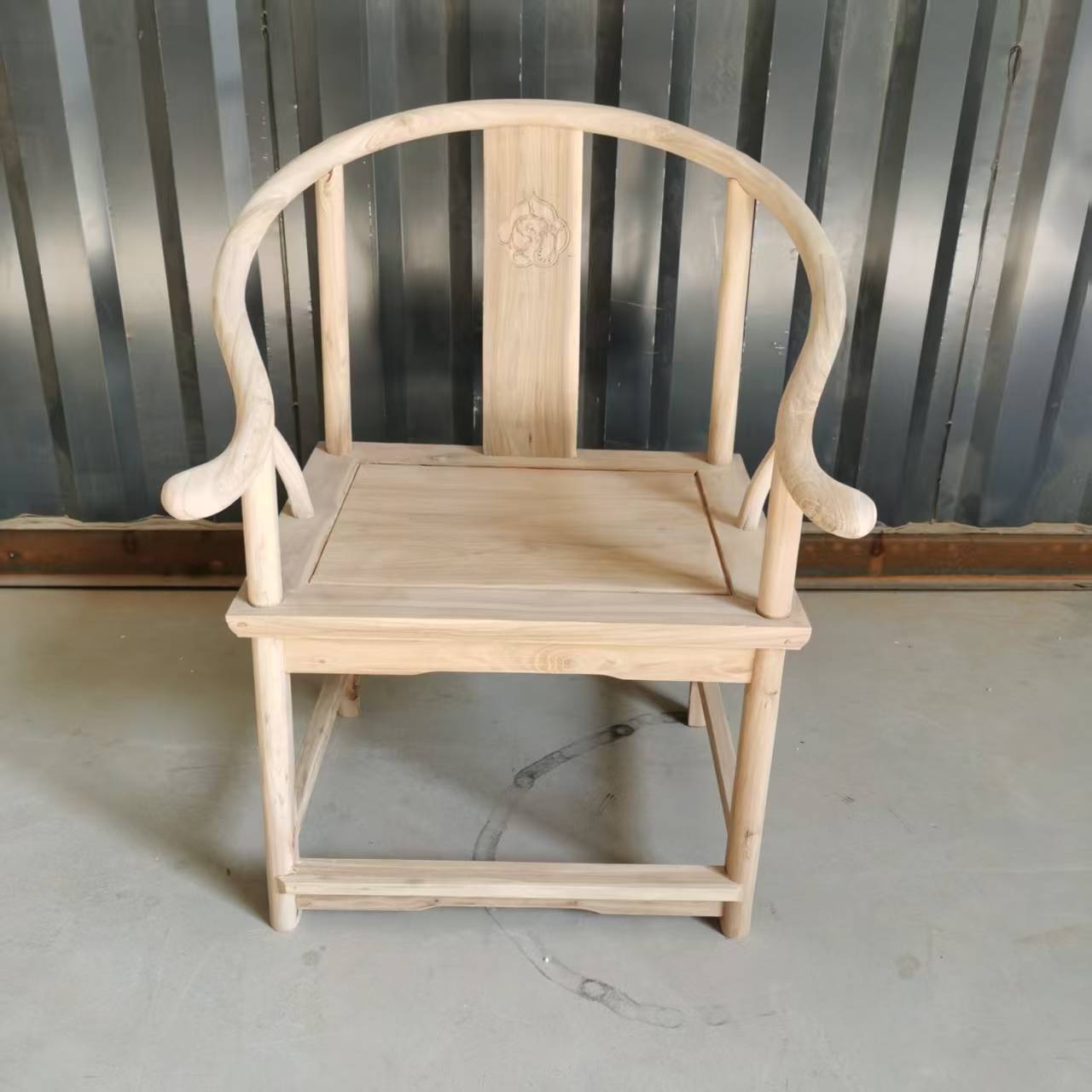 仿古实木新中式圈椅白坯古风