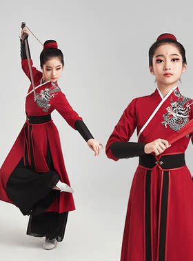 雪龙吟舞蹈演出服儿童表演服古风